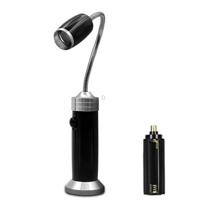 Multi-functional with Magnet Charging Rotary Zoom Turn Work Light Glare Flashlight, XPE Dry Battery(Black)