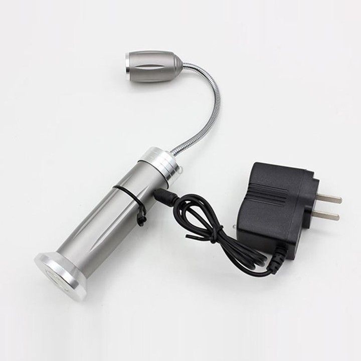 Multi-functional with Magnet Charging Rotary Zoom Turn Work Light Glare Flashlight, T6 Charging Section US Plug(Silver)