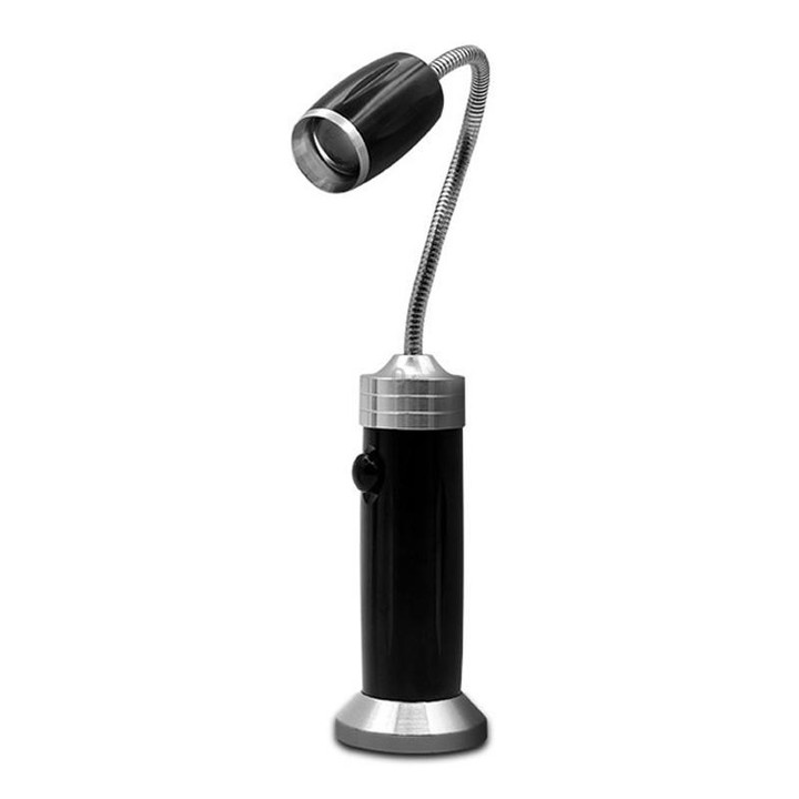 Multi-functional with Magnet Charging Rotary Zoom Turn Work Light Glare Flashlight, T6 Charging Section US Plug(Black)