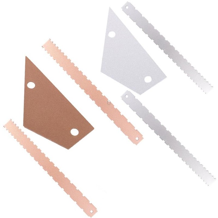 GNR1 Aluminium Measurement Bass Guitar Neck Ruler, Colour:Silver
