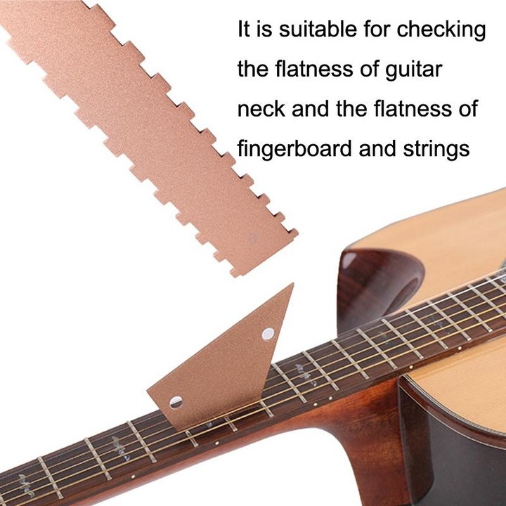 GNR1 Aluminium Measurement Bass Guitar Neck Ruler, Colour:Silver