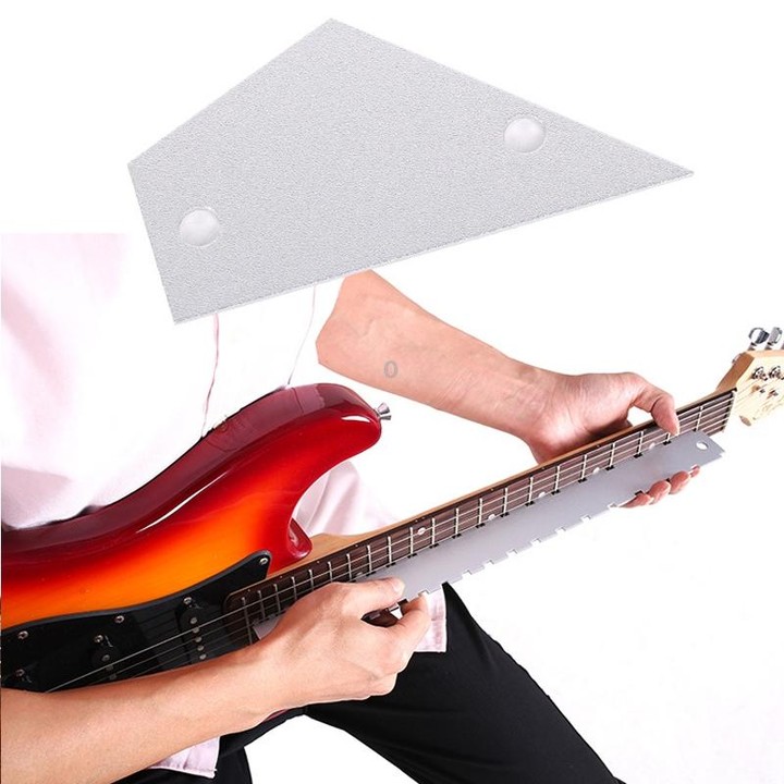 GNR1 Aluminium Measurement Bass Guitar Neck Ruler, Colour:Gold + Leveling Ruler