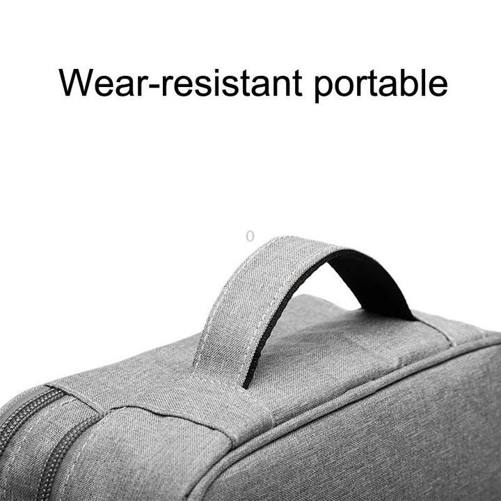 Single Layer Power Data Cable Storage Bag Digital Mobile Hard Disk Protective Cover(Gray)