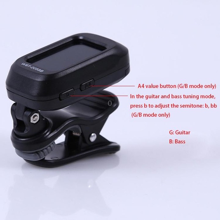 Little Angel WST-2058B Guitar Capo Electronic Tuner, Size:5×3.7×2.7cm(Black)