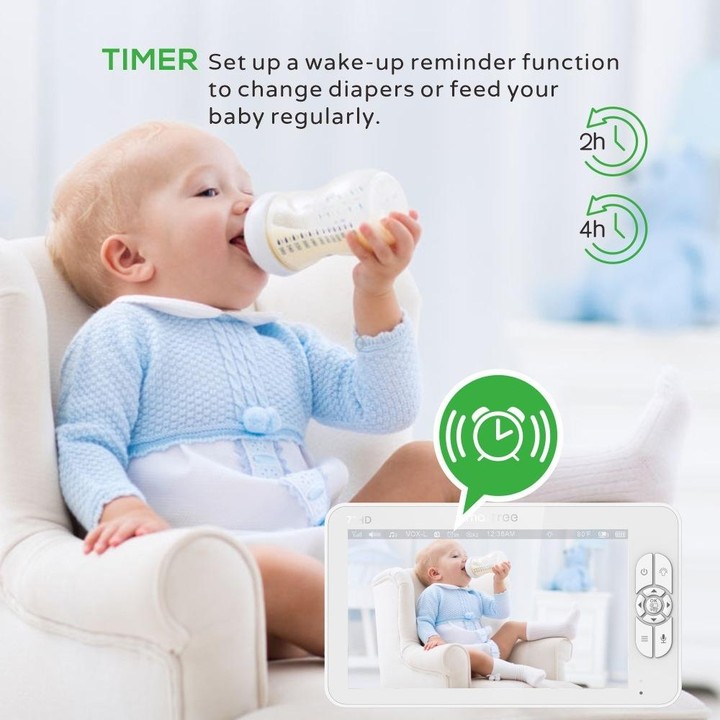 SM70 7-inch 720 x 1080P Wireless Baby Monitor Camera Temperature Monitor 2 Way Audio US Plug
