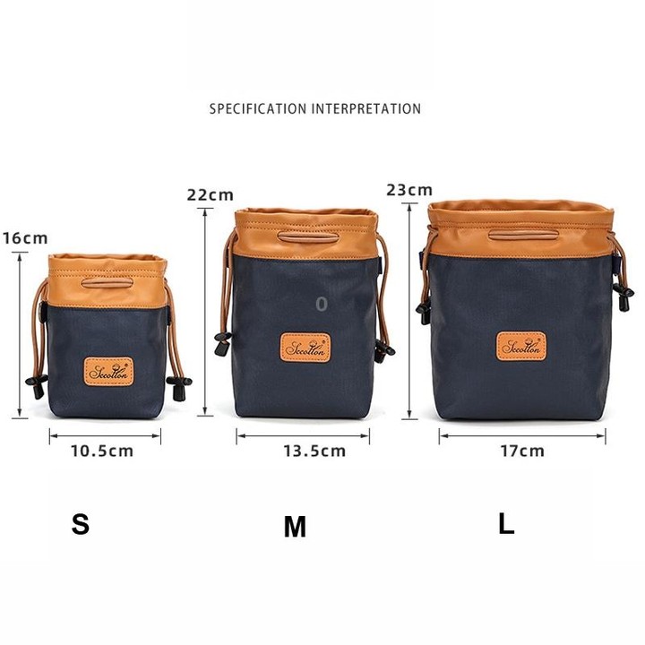 S.C.COTTON Camera Lens Protection Bag Liner Bag Waterproof Camera Storage Bag, Size: M(Black)