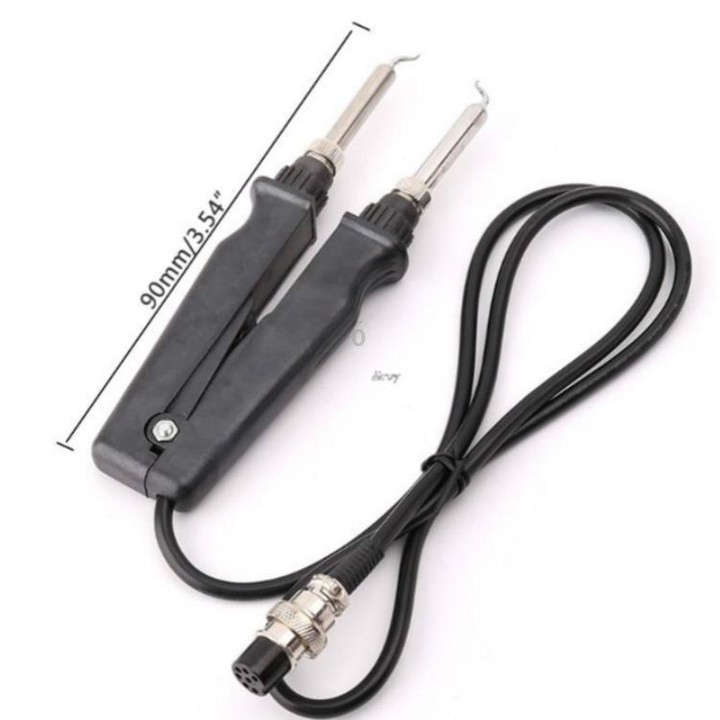 Double Soldering Iron Tweezers 902 Handle Pliers Electric Soldering Iron Clip Soldering Station Accessories(902)