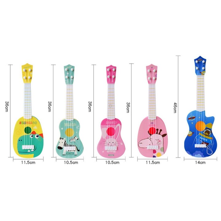 Pink Rabbit Small Simulation Musical Instrument Mini Four Strings Playable Ukulele Early Childhood Education Music Toy
