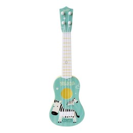 Light Blue Zebra Small Simulation Musical Instrument Mini Four Strings Playable Ukulele Early Childhood Education Music Toy