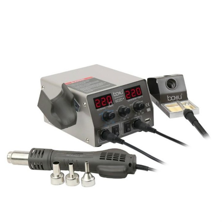 BAKU BA-602D+ Welding Station Set Dual Digital Display Mobile Phone Repair Tin Welding Tool, Specification:EU Plug