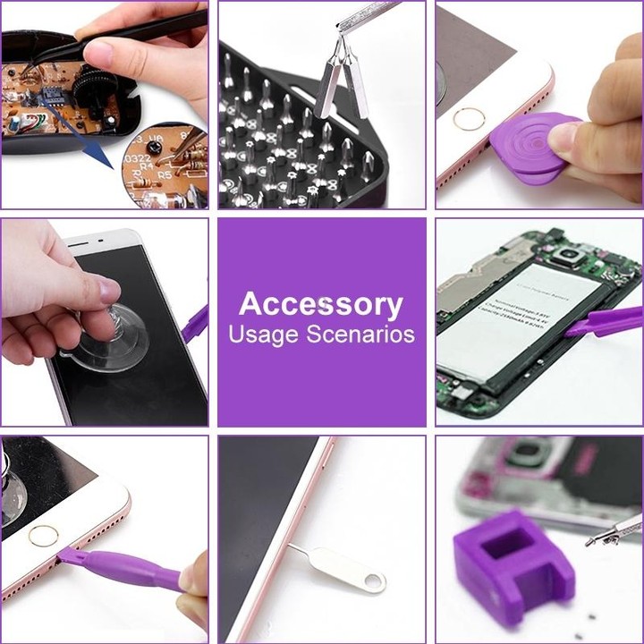 135 in 1 DIY Mobile Phone Disassembly Tool Clock Repair Multi-function Tool Screwdriver Set(Black Gray)