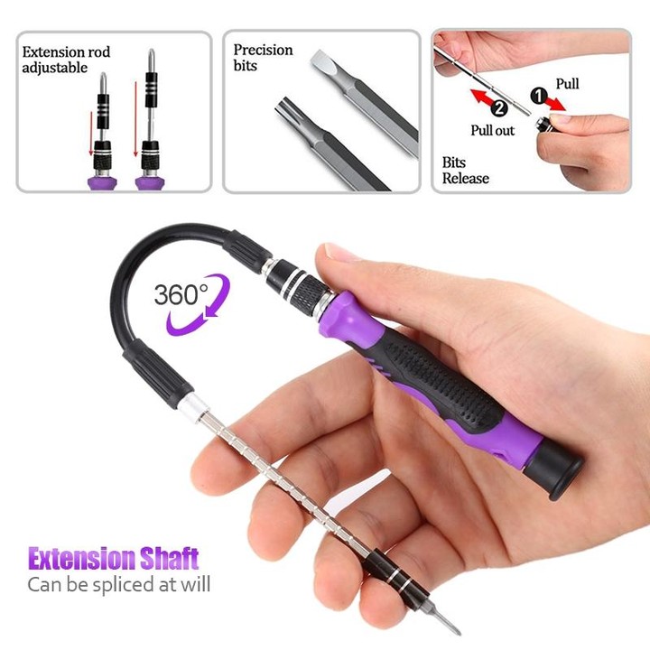 135 in 1 DIY Mobile Phone Disassembly Tool Clock Repair Multi-function Tool Screwdriver Set(Black Gray)