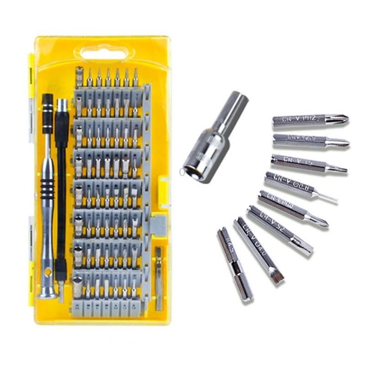 Portable Cloth Bag Mobile Phone Disassembly Maintenance Tool Multi-function Combination Tool Screwdriver Set(Yellow)