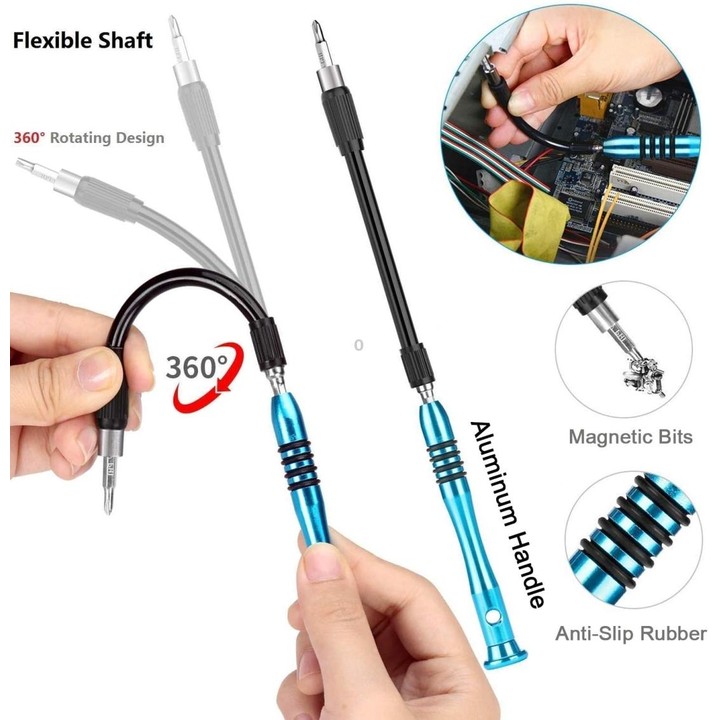 110 in 1 Watch Mobile Phone Disassembly Maintenance Tool Multi-function Chrome Vanadium Steel Screwdriver Set(Blue)