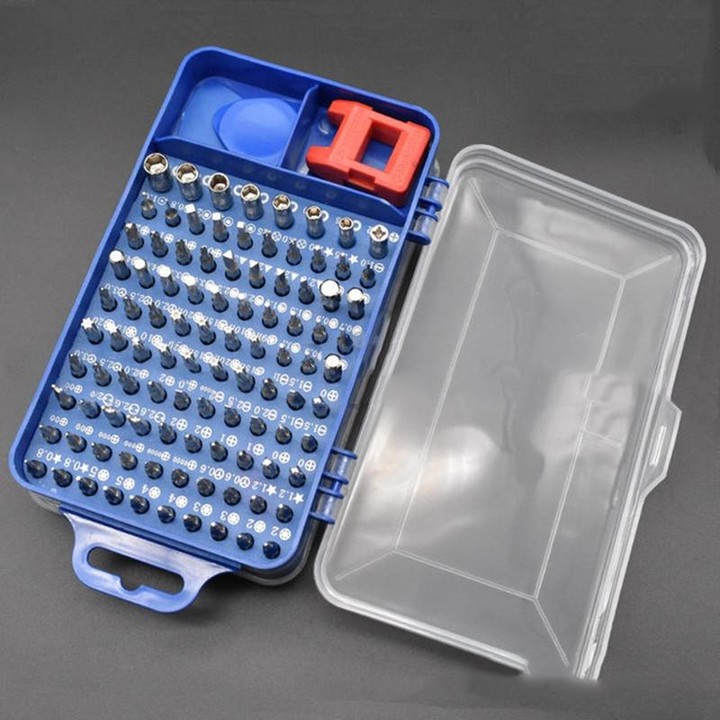 110 in 1 Watch Mobile Phone Disassembly Maintenance Tool Multi-function Chrome Vanadium Steel Screwdriver Set(Blue)