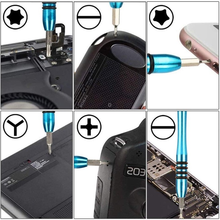 110 in 1 Watch Mobile Phone Disassembly Maintenance Tool Multi-function Chrome Vanadium Steel Screwdriver Set(Blue)