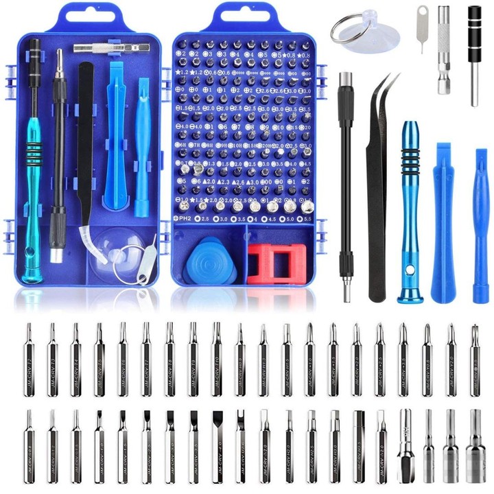 110 in 1 Watch Mobile Phone Disassembly Maintenance Tool Multi-function Chrome Vanadium Steel Screwdriver Set(Blue)