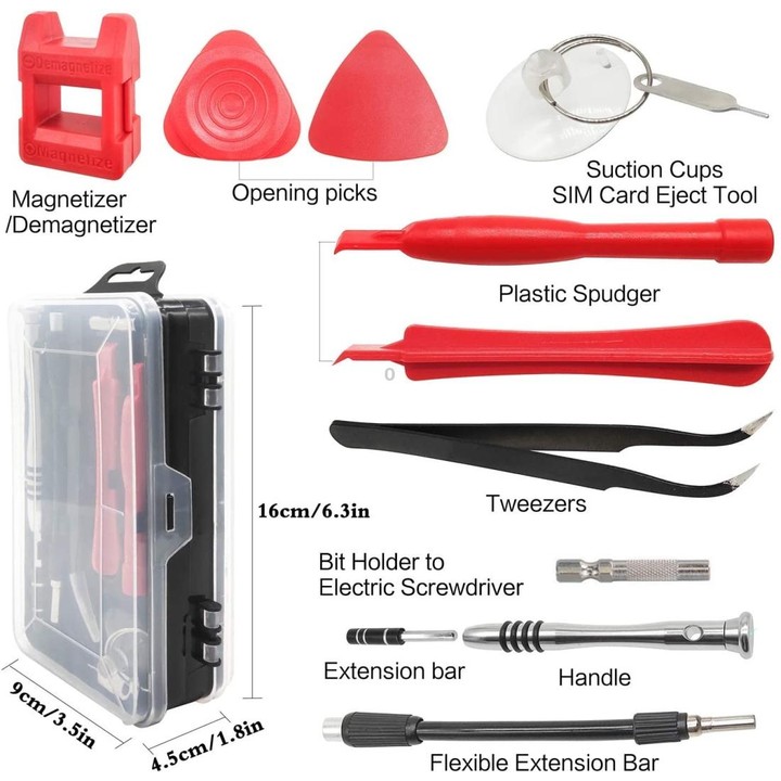 110 in 1 Watch Mobile Phone Disassembly Maintenance Tool Multi-function Chrome Vanadium Steel Screwdriver Set(Black Red)