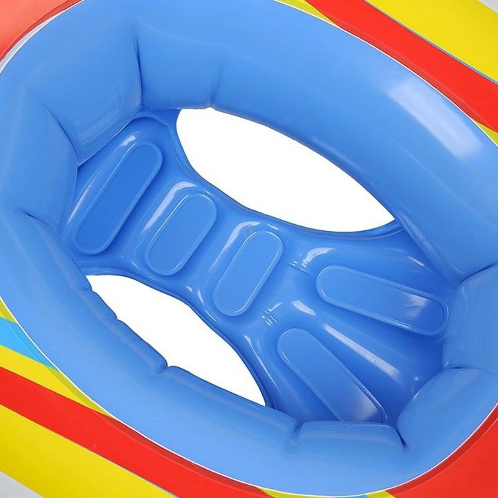 Children Thickened Inflatable Airplane Shape Seat Mount Swimming Ring(White)