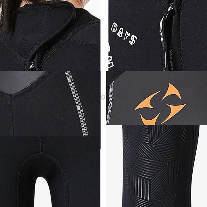 DIVE&SAIL WS-19481 One-piece Long-sleeved Warm Diving Suit Surfing Snorkeling Swimsuit, Size:L(Blue Red)