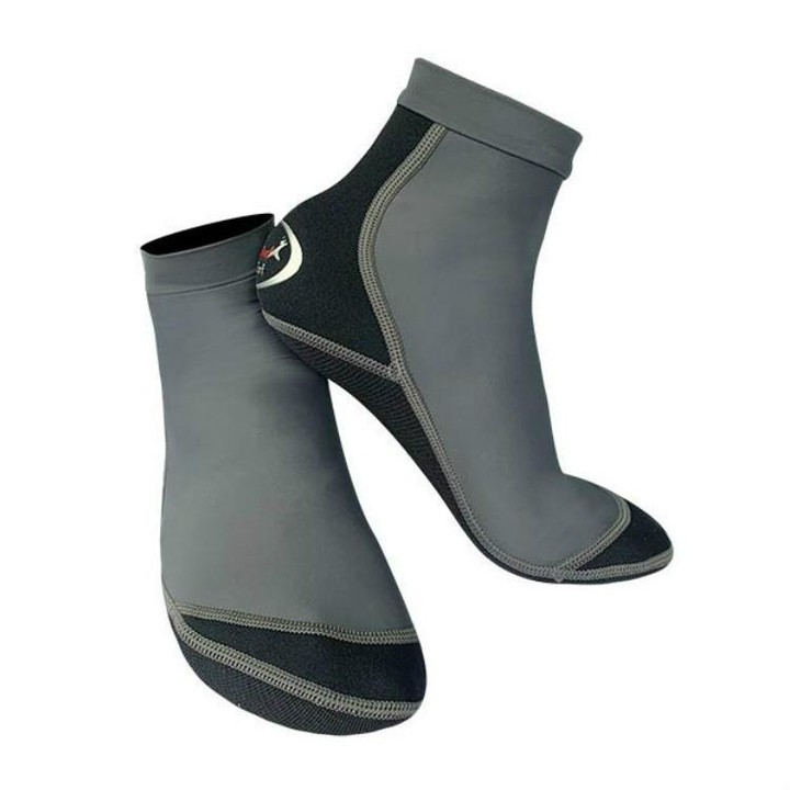 DIVE & SAIL 1.5mm Neoprene + Nylon Snorkeling Socks Diving Socks Anti-slip Anti-scratch Beach Socks, Size:S (33-35)(Men Gray)