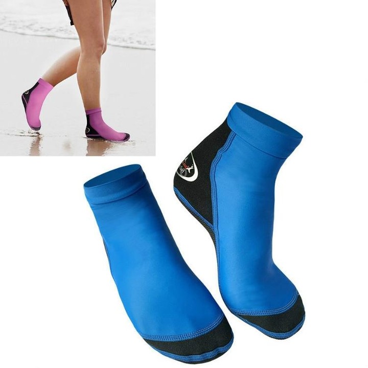 DIVE & SAIL 1.5mm Neoprene + Nylon Snorkeling Socks Diving Socks Anti-slip Anti-scratch Beach Socks, Size:M (36-38)(Men Blue)