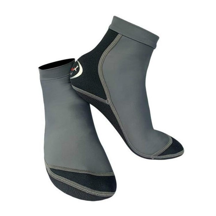 DIVE & SAIL 1.5mm Neoprene + Nylon Snorkeling Socks Diving Socks Anti-slip Anti-scratch Beach Socks, Size:L (39-42)(Men Gray)