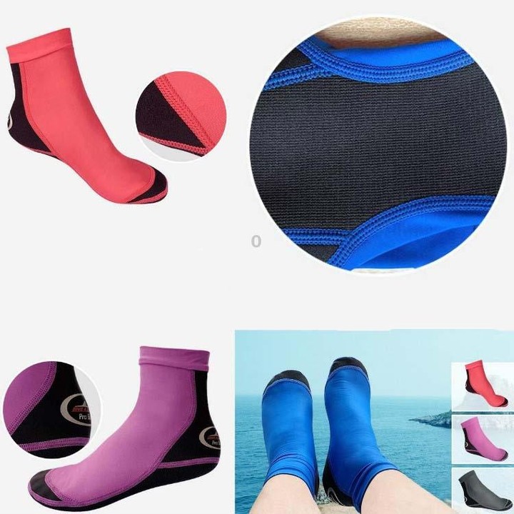 DIVE & SAIL 1.5mm Neoprene + Nylon Snorkeling Socks Diving Socks Anti-slip Anti-scratch Beach Socks, Size:L (39-42)(Men Blue)