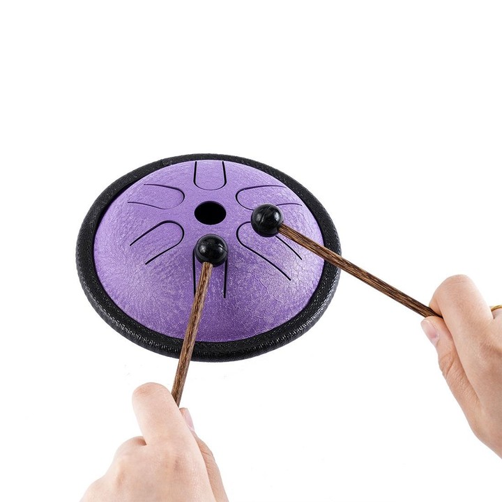 5.5 Inch Pocket Drum Ethereal Hand Drumming Leisure Travel Percussion Instrument(Obsidian)