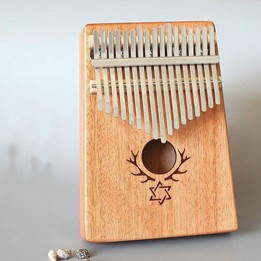 17-tone Kalimba Portable Thumb Piano, Style:Mahogany-Six-Pointed Star