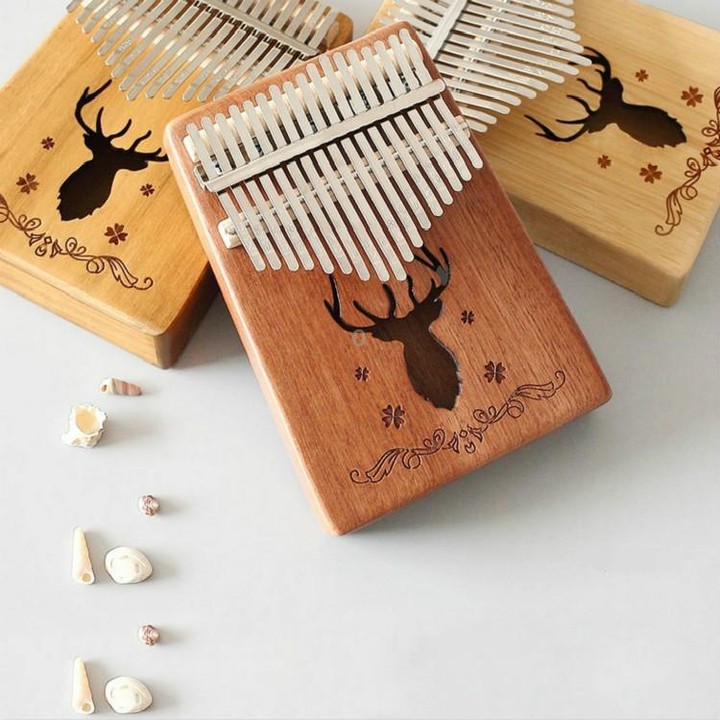 17-tone Kalimba Portable Thumb Piano, Style:Nan Bamboo-Sun God