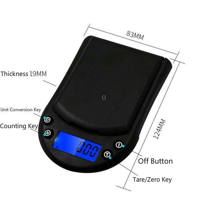 Precision Palm Scale Gold Silver Jewelry Scale Pocket Scale, Specification:200g/0.01g, Style:Without Battery