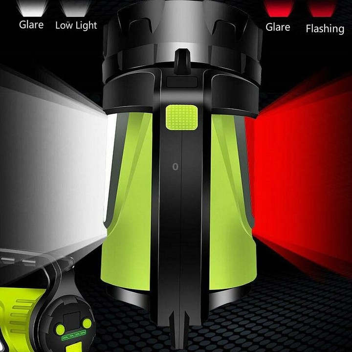 KINSACH Camping Light Outdoor Waterproof Multifunctional Portable Searchlight, Style:7028M(Green)