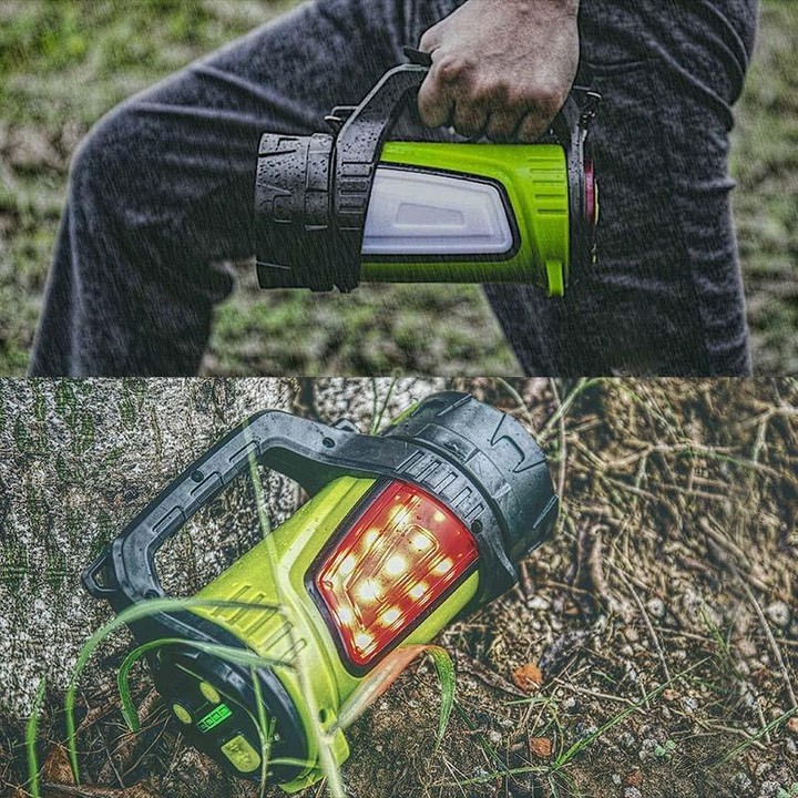 KINSACH Camping Light Outdoor Waterproof Multifunctional Portable Searchlight, Style:7028L(Green)