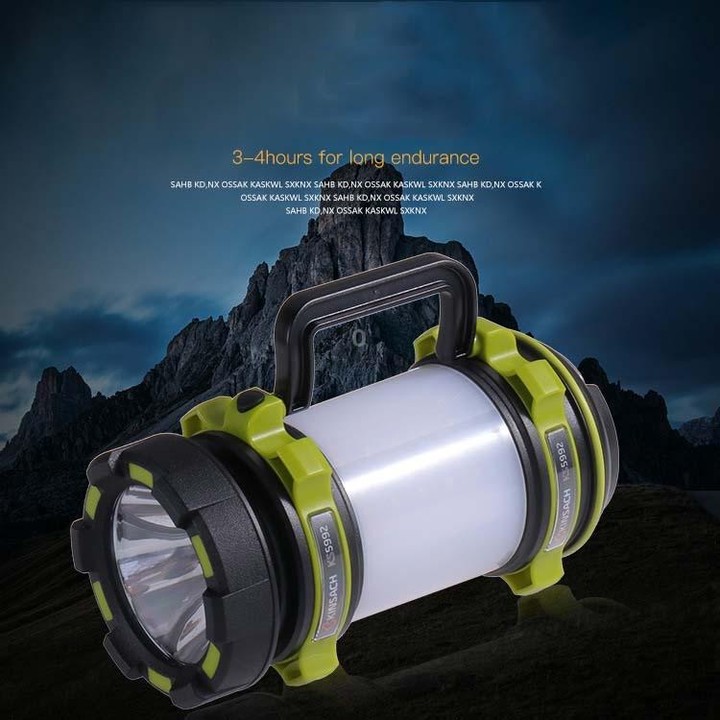 KINSACH Portable LED Searchlight Outdoor Rechargeable Multi-function Flashlight Camping Light(Green)