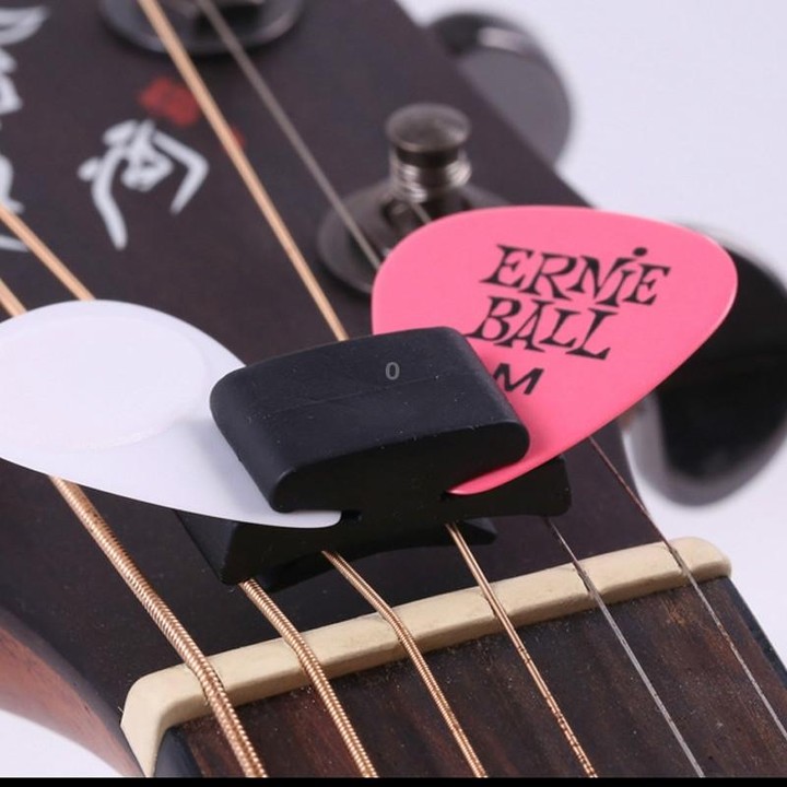 10pcs Alice A010CP Tubber Guitar Pick Cip and String Head Clip(Black)