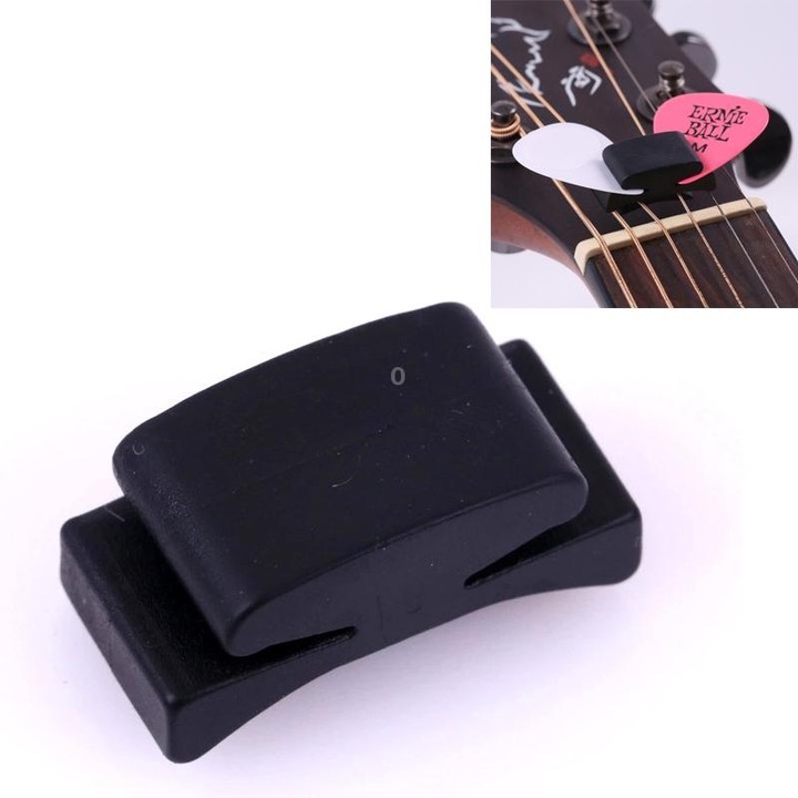 10pcs Alice A010CP Tubber Guitar Pick Cip and String Head Clip(Black)