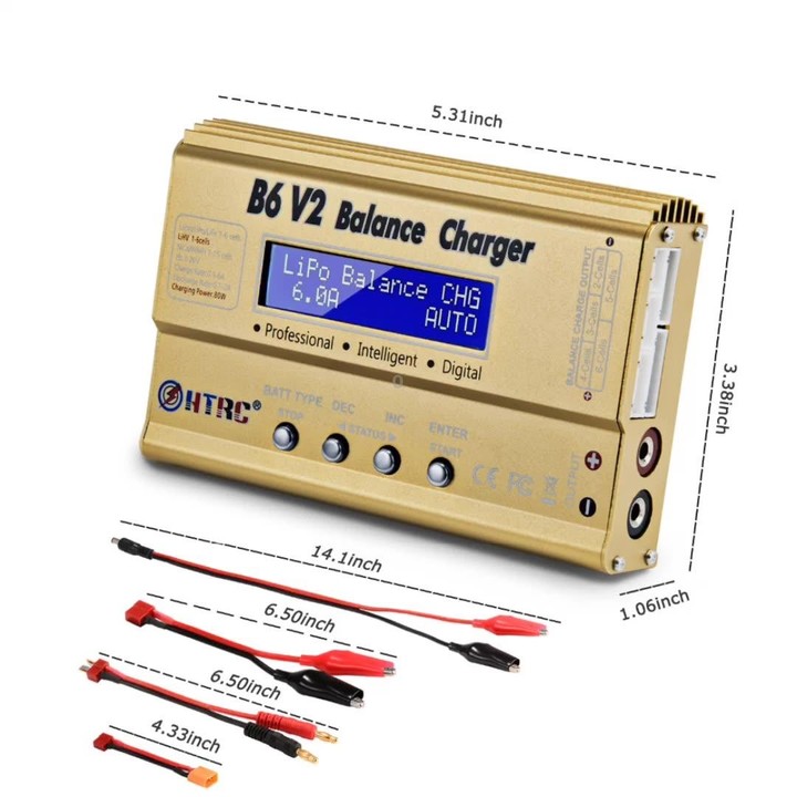 HTRC B6 V2 Model Airplane Charger Smart Balance Charger, US Plug