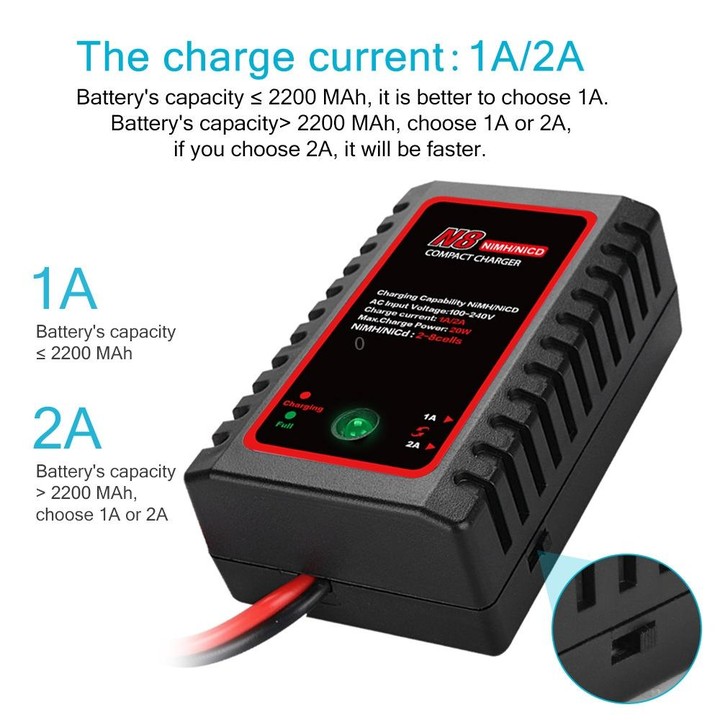 HTRC N8 Ni-MH Ni-Cr Battery Charger Smart Balance Charger, US Plug
