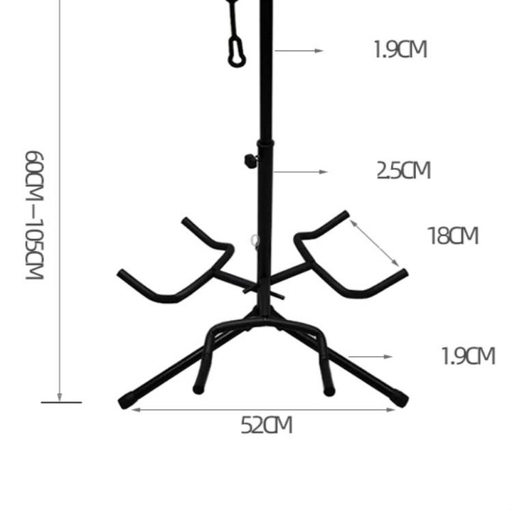 Tripod Three-head Height Adjustment Guitar Stand
