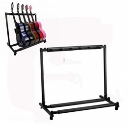 Foldable Long Metal Guitar Display Stand Shelf, Specification:Five Racks