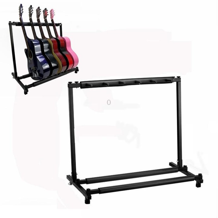 Foldable Long Metal Guitar Display Stand Shelf, Specification:Five Racks