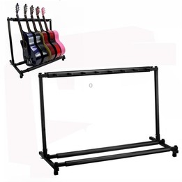 Foldable Long Metal Guitar Display Stand Shelf, Specification:Seven Racks