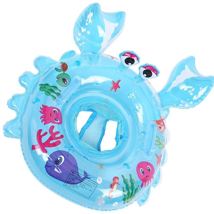 Crab Shape Baby Swimming Ring Sitting Ring Inflatable Float Ring(Blue)