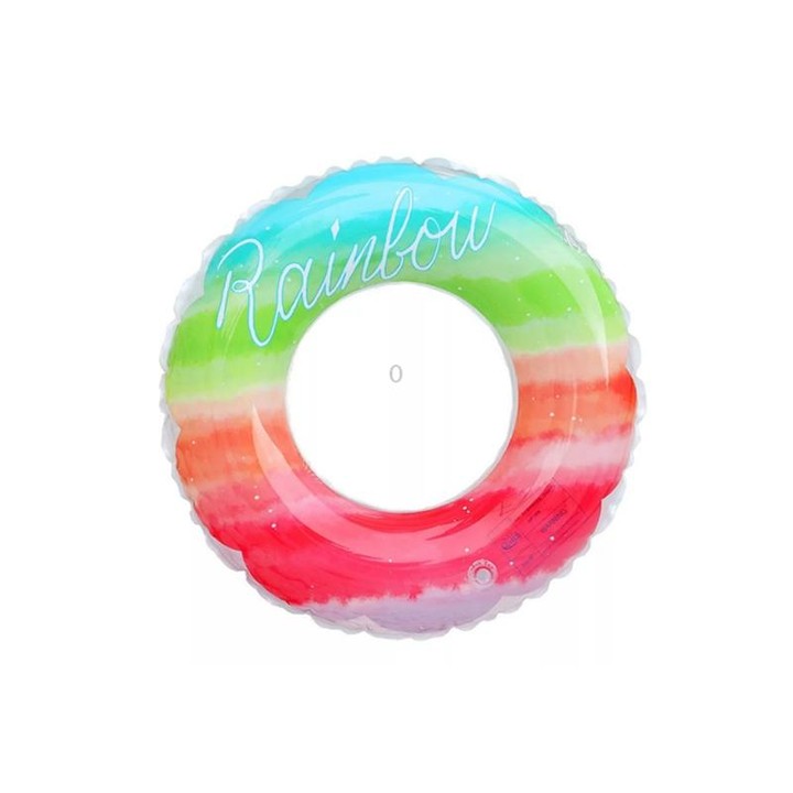 Gradient Color Rainbow Flowers Children Thickened PVC Swimming Ring, Size:60cm