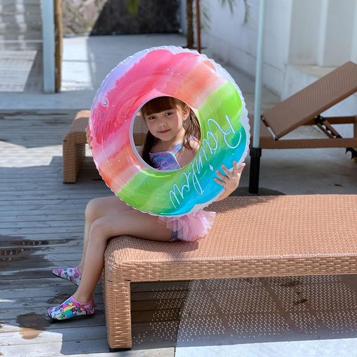 Gradient Color Rainbow Flowers Children Thickened PVC Swimming Ring, Size:70cm