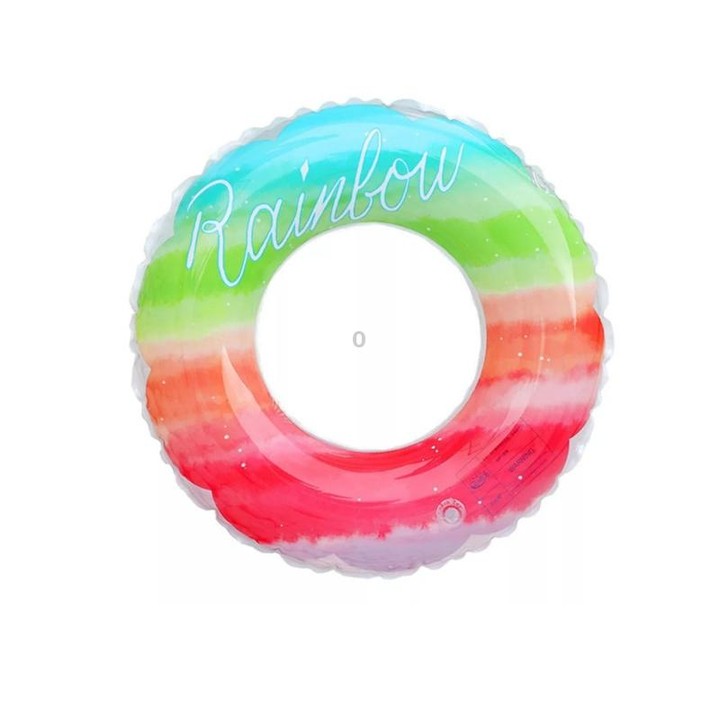 Gradient Color Rainbow Flowers Children Thickened PVC Swimming Ring, Size:70cm