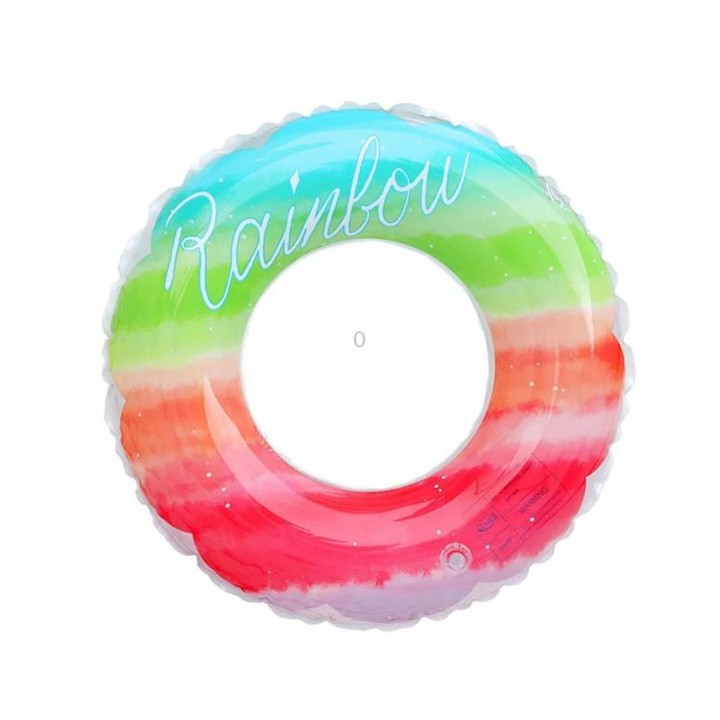 Gradient Color Rainbow Flowers Children Thickened PVC Swimming Ring, Size:80cm