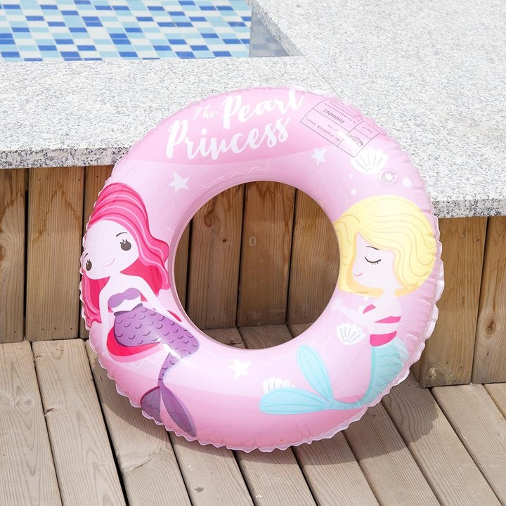 Cartoon Mermaid Pattern Thickened PVC Children Swimming Ring, Size:90