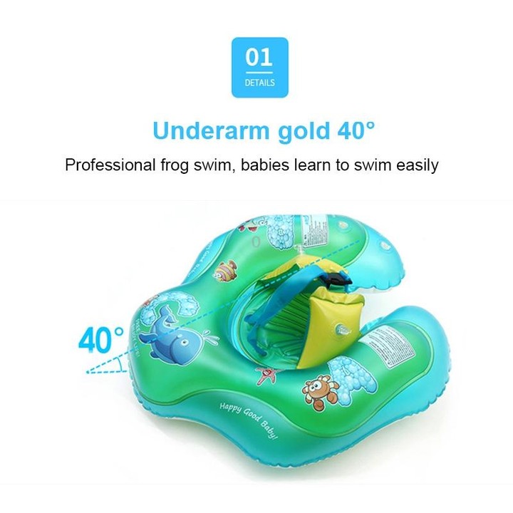 Cartoon Animal Pattern Children Swimming Ring Inflatable Baby Lying Ring Lifebuoy, Size:L